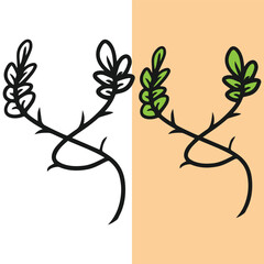 Obraz premium Hand drawn withered flower vector illustration