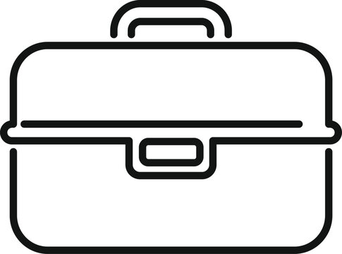 recommend clip art: Black outline icon of a lunchbox, perfect for representing food storage or picnics