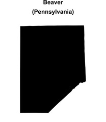 Beaver County (Pennsylvania) blank outline map © David Zydd