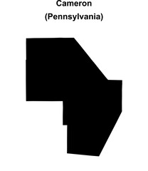 Obraz premium Cameron County (Pennsylvania) blank outline map