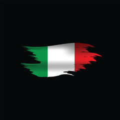 Brush art italy flag nation design vector