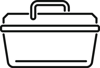 Simple outline icon of a lunch box for storing food and taking on a picnic