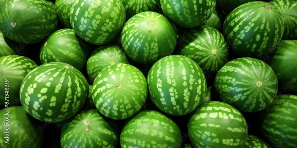 Poster Watermelon Abundance: A Vibrant Display of Juicy Summer Fruit