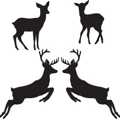 deer silhouette set
