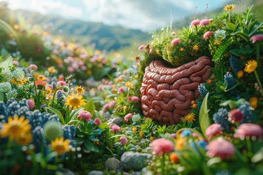 Healthy Gut Flora in a Flower Field