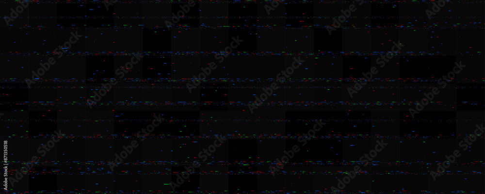 Poster Static RGB noise lines. Interference texture. Glitch vhs pixel noise stripes wallpaper. Lost or bad TV signal screen. Rippled video tape background. Image distressed backdrop effect. Vector rgb crt tv
