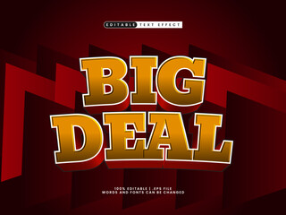 big deal editable text effect in discount and sale text style