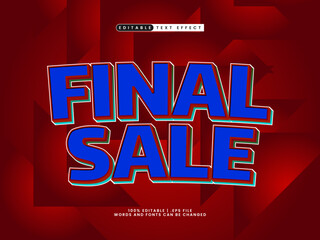 final sale editable text effect in discount and sale text style