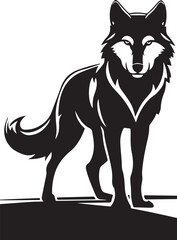 A wild Fox silhouette Illustration vector .