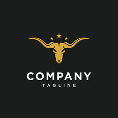 Rustic Bull Head logo icon vector template.eps