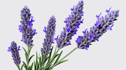 Naklejka premium lavender flowers isolated on white