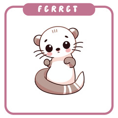 Cute Ferret, Coloring Book
