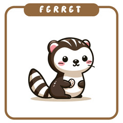 Cute Ferret, Coloring Book