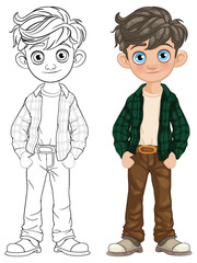 A young boy in casual clothing