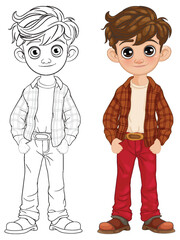 Illustration of a boy in casual clothing