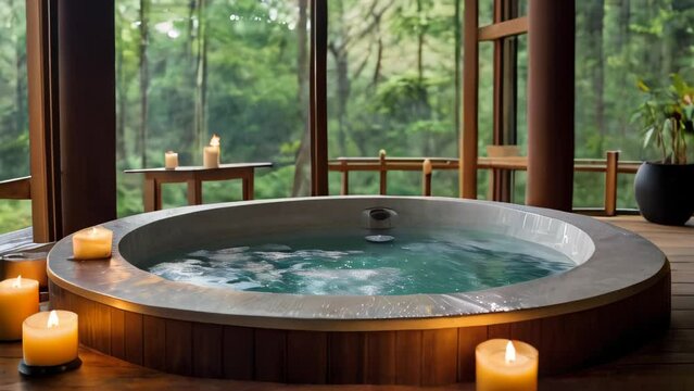 luxurious spa video background with candles and flowers, serene atmosphere for relaxation and wellness, concept for spa retreats, beauty salons, wellness centers