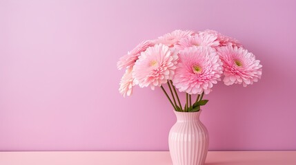 pink gerber in vase