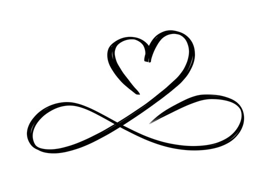 hand drawn infinity love lines Black color
