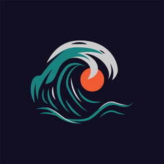 Abstract sea and ocean wave graphic vector