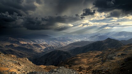 Fototapeta premium Majestic Natural Beauty - A Dramatic Landscape with Powerful Shadows and Highlights