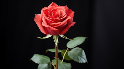 Naklejka premium single red rose