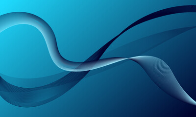 blue lines wave curves with smooth gradient abstract background
