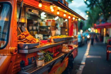 Vibrant Food Truck Delights at Urban Festival