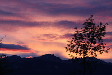 sunrise in the mountains