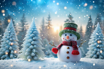 snowman on the snow