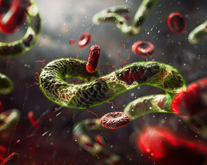 Spiral Bacteria Borrelia Burgdorferi