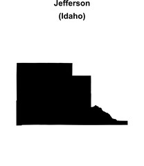 Jefferson County (Idaho) blank outline map