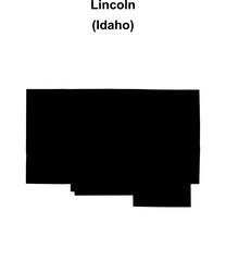 Fototapeta premium Lincoln County (Idaho) blank outline map