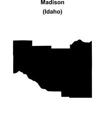 Madison County (Idaho) blank outline map