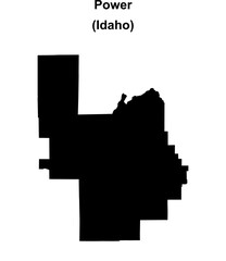 Power County (Idaho) blank outline map