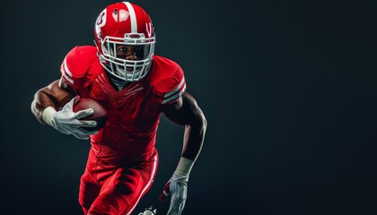 Intense American Football Player in Action