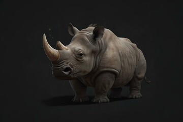 Fototapeta premium rhino on black background 
