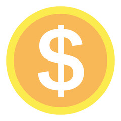 コイン ドル　$　シンプル　アイコン　イラスト