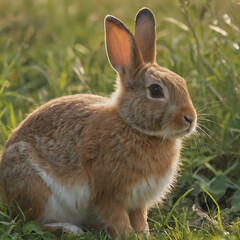 Fototapeta premium a rabbit that is sitting in the grass
