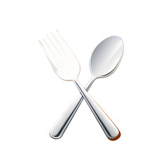 fork and spoon on transparent background