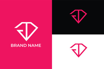  Gem logo design, Diamond Clean Line Logo Template, luxury diamond gem contour symbol design, abstract diamond