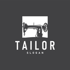 Tailor Logo, Needle and Thread Vector, Retro Vintage Simple Minimalist Old Inspiration Design