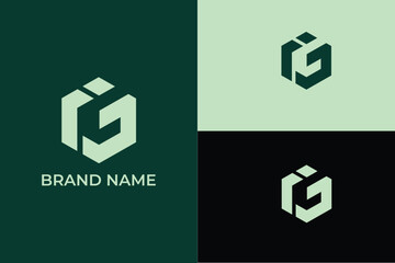 initial letter IG GI hexagon home icon modern construction logo, letter IG GI real estate abstract building logo, house renovation, home improvement, modern house logo, modern house vector minimal, 