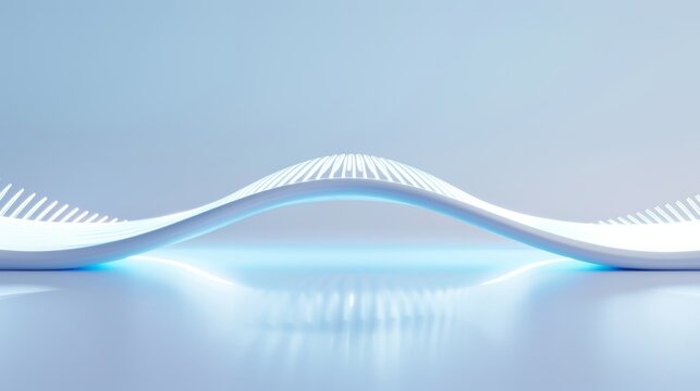 3D bridge architecture model, sleek and modern, bathed in blue light, detailed and futuristic, visually captivating design