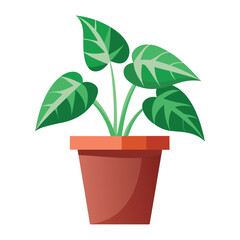 illustration of trillium plant pot  on white