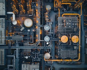 Fototapeta premium Expansive Aerial View of Large Scale Industrial Facility Showcasing Technology and Manufacturing Processes