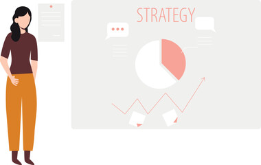 The girl is making a business strategy.