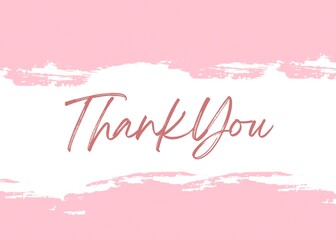 Thank You  card design with pink shades and white background