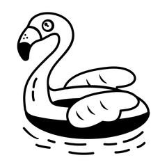 Naklejka premium A glyph style icon of cute swan 