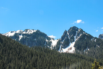 snow covered mountain, Mount Rainier National park