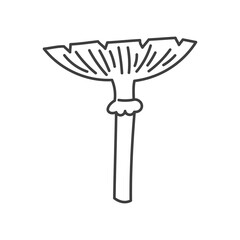 Toadstool Mushroom Line Icon. Hand drawn amanita fungus outline vector illustration. Forest Autumn symbol.
